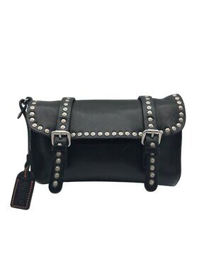 Old Trend Black Leather Soul Stud Convertible Crossbody Bag